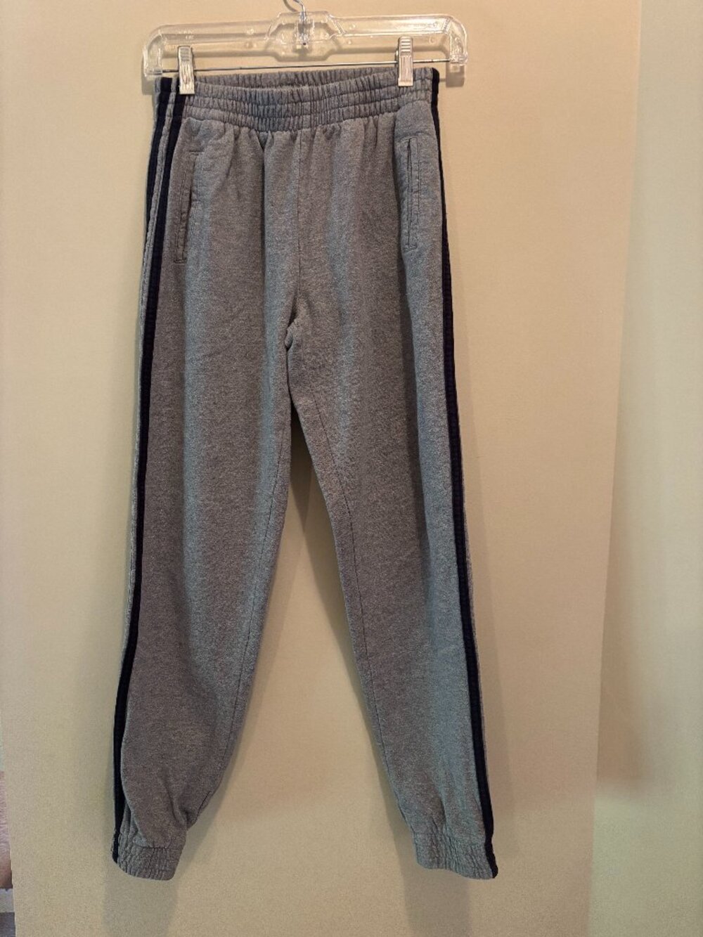 Brandy Melville Grey Sweatpants with Navy Stripes